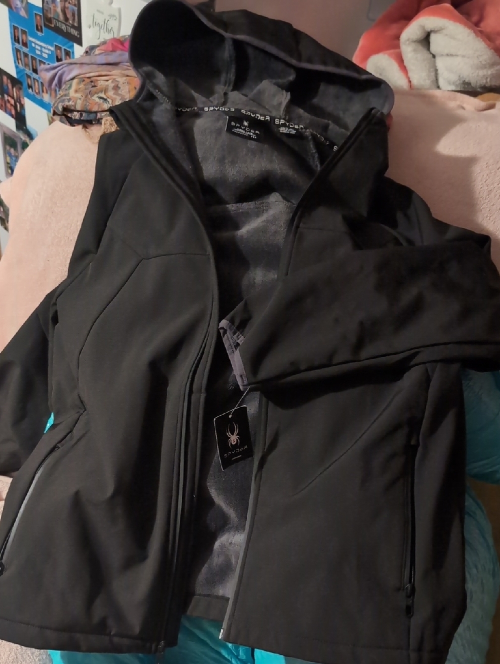 Spyder Black Women's Softshell Utility Jacket with Hood